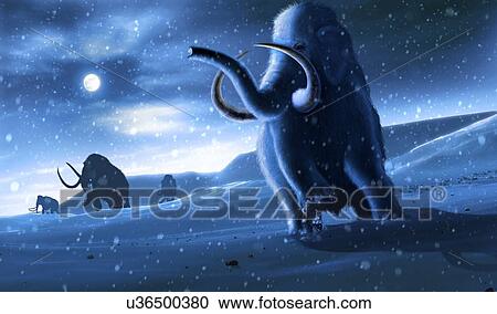 Artwork of Mammoths and Snow View Large Photo Image Stock Image - Artwork of Mammoths and Snow. Fotosearch