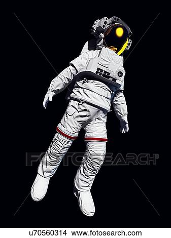 Picture - Astronaut in space, illustration. Fotosearch