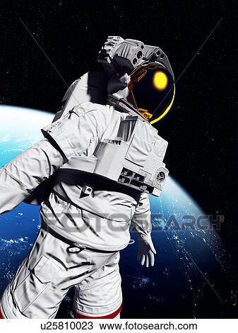 Stock Image - Astronaut in space, illustration. Fotosearch