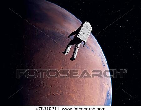 Stock Image - Astronaut in space, illustration. Fotosearch