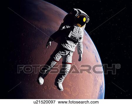 Stock Photo - Astronaut in space, illustration. Fotosearch