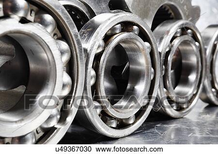 Stock Image - Ball-bearings made of titanium. Fotosearch