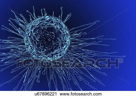 Stock Image - Cancer cell, illustration. Fotosearch