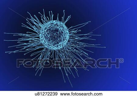 Stock Photo - Cancer cell, illustration. Fotosearch