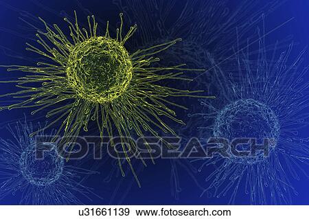 Stock Photo - Cancer cells, illustration. Fotosearch