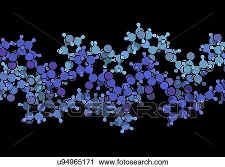Stock Image - Collagen protein molecule. Fotosearch
