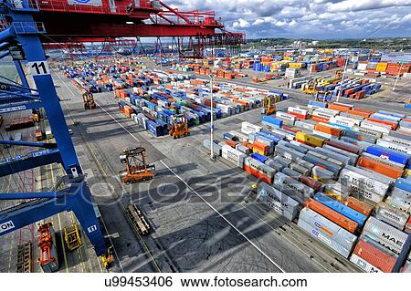 Stock Photograph - Container port . Fotosearch