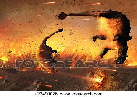 Stock Photograph - Dinosaur Exinction. Fotosearch