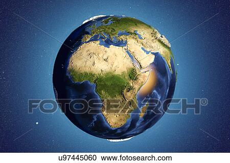 Stock Image - Earth from space, illustration. Fotosearch