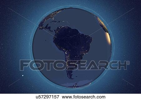 Earth from space, illustration View Large Photo Image Stock Photo - Earth from space, illustration. Fotosearch