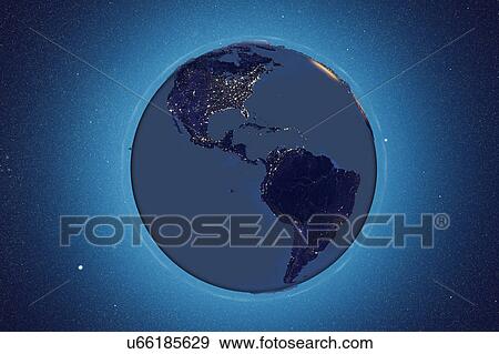 Earth from space, illustration View Large Photo Image Stock Photo - Earth from space, illustration. Fotosearch