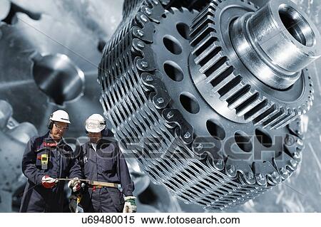 Engineers and industrial cogs View Large Photo Image Stock Photography - Engineers and industrial cogs. Fotosearch