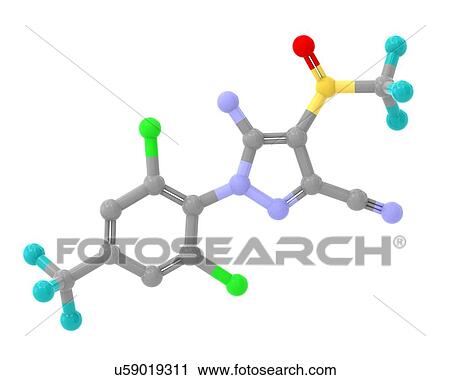 Stock Image - Fipronil insecticide molecule. Fotosearch