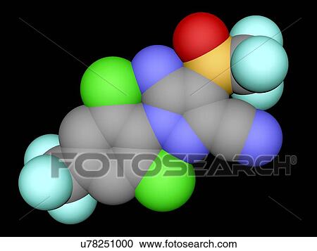 Stock Image - Fipronil insecticide molecule. Fotosearch