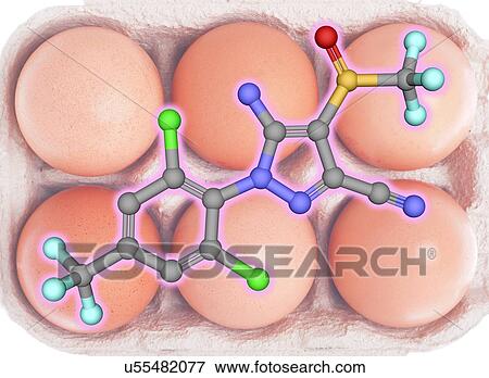 Stock Photo - Fipronil insecticide molecule with eggs. Fotosearch