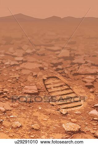 Footprint on Mars View Large Photo Image Stock Image - Footprint on Mars. Fotosearch