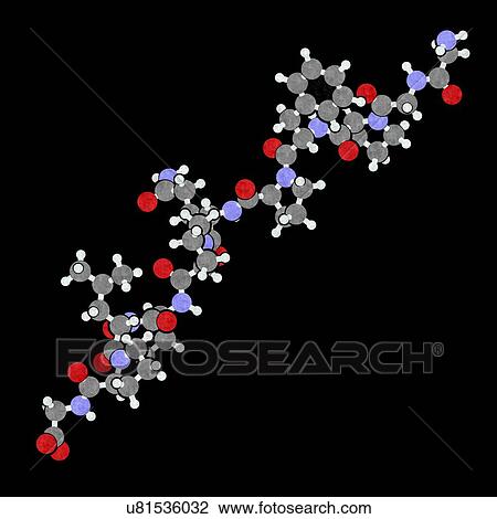 Stock Image - Gliadin gluten derived peptide molecule. Fotosearch