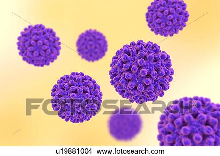 Picture - Hepatitis B Virus particles, illustration. Fotosearch