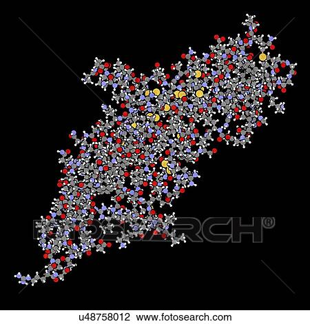 Stock Image - Human chorionic gonadotropin hormone molecule. Fotosearch