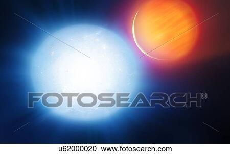 Stock Image - Impression of Hottest Known Planet. Fotosearch