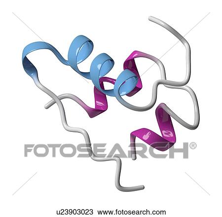 Stock Image - Insulin hormone molecule. Fotosearch
