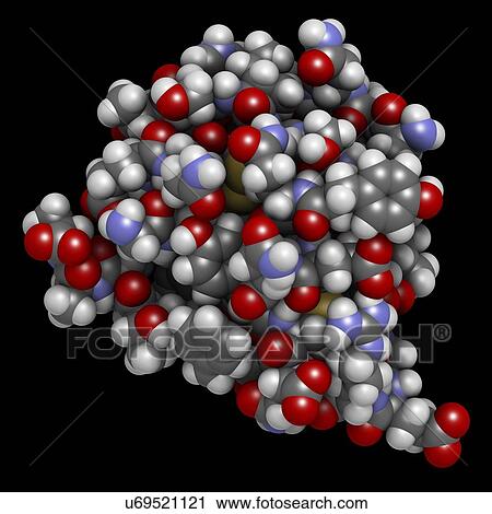 Stock Image - Insulin hormone molecule. Fotosearch
