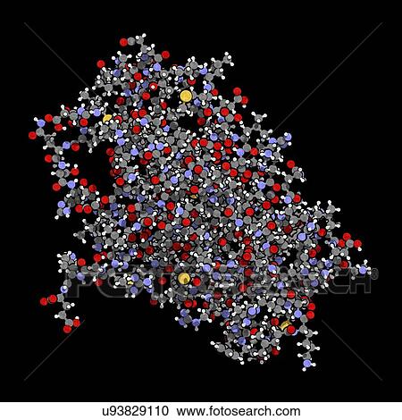 Stock Image - Interferon alpha 2a molecule. Fotosearch