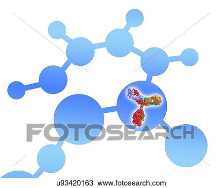 Stock Image - Molecule, illustration. Fotosearch