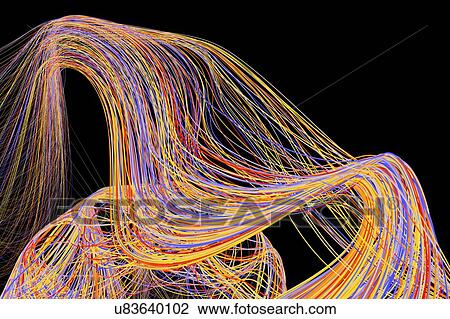 Stock Image - Multicoloured lines, artwork. Fotosearch