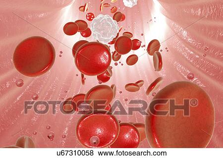 Stock Photo - Nanoparticles in blood, illustration. Fotosearch