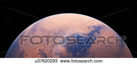 Stock Image - Planet in space, illustration. Fotosearch