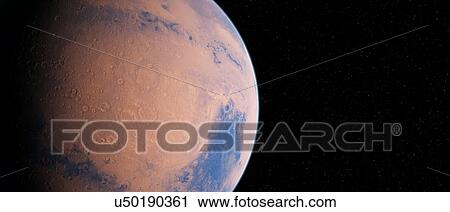 Planet in space, illustration View Large Photo Image Stock Image - Planet in space, illustration. Fotosearch
