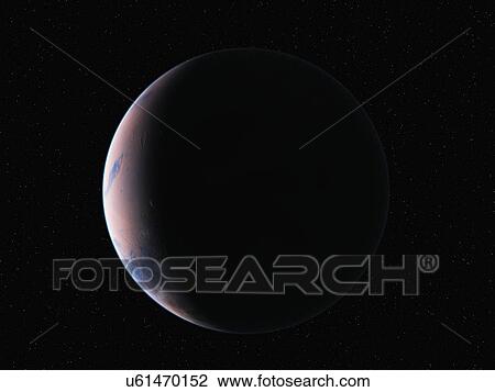Planet in space, illustration View Large Photo Image Stock Image - Planet in space, illustration. Fotosearch