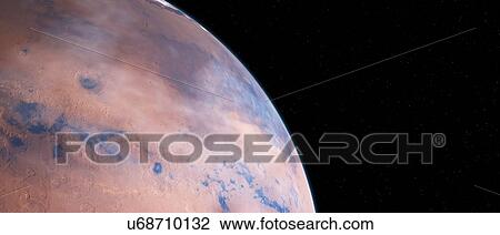 Stock Image - Planet in space, illustration. Fotosearch