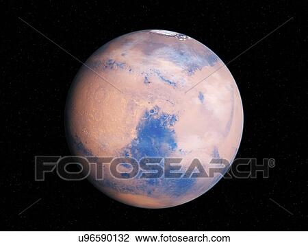 Stock Image - Planet in space, illustration. Fotosearch