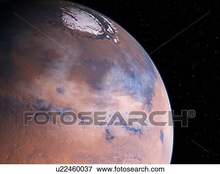 Stock Photo - Planet in space, illustration. Fotosearch