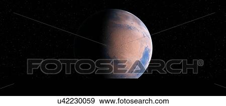 Planet in space, illustration View Large Photo Image Stock Photo - Planet in space, illustration. Fotosearch