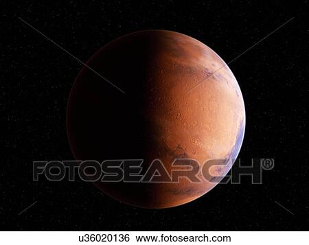 Stock Photograph - Planet in space, illustration. Fotosearch