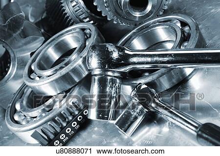 Spanners with engineering parts View Large Photo Image Stock Image - Spanners with engineering parts. Fotosearch