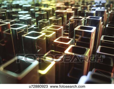 Stock Image - Square tubes, illustration. Fotosearch