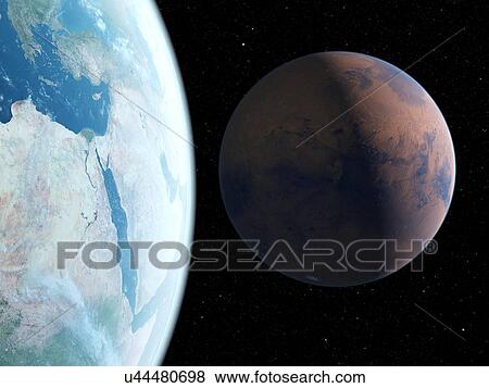 Stock Photo - Two planets, illustration. Fotosearch