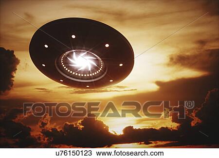 Ufo in sky, backlit, illustration View Large Photo Image Stock Image - Ufo in sky, backlit, illustration. Fotosearch