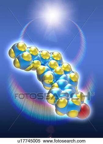 Stock Photography - Vitamin D molecule and sun flare, artwork. Fotosearch