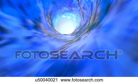 Stock Image - Wormhole, illustration. Fotosearch