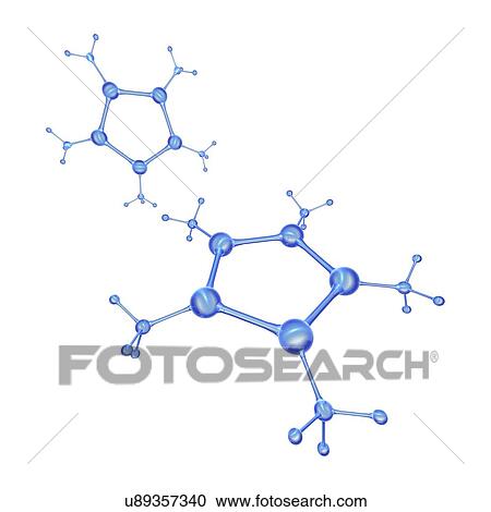 Stock Image - Abstract molecule model, illustration. Fotosearch
