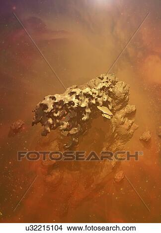 Picture - Asteroids in space. Fotosearch