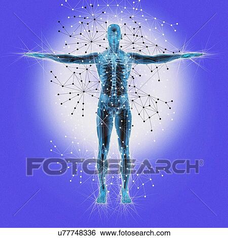 Stock Photograph - Atomic structure of the body, illustration. Fotosearch