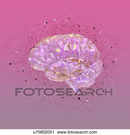 Stock Image - Atomic structure of the human brain, illustration. Fotosearch