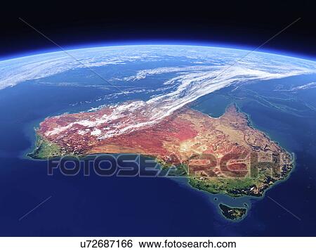 Stock Photograph - Australia seen from outer space. Fotosearch