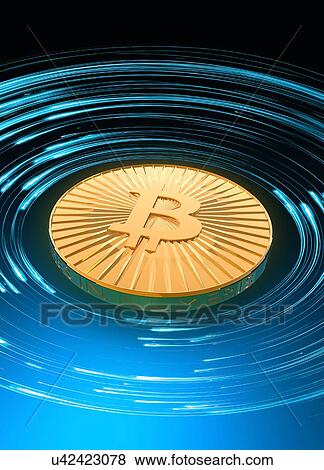 Bitcoin in blue circles View Large Photo Image Stock Photo - Bitcoin in blue circles. Fotosearch